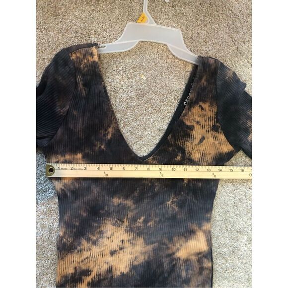 Capsulle Women’s Blue and Tan Tie Dye Bodycon Stylish Maxi Dress Size L New. - Picture 9 of 10